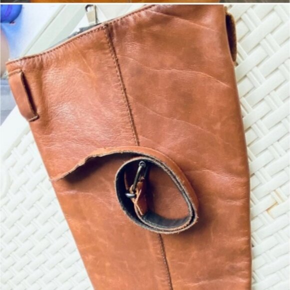 Italian Belted Genuine Leather Brown Riding Boot- Size Euro 37 - Picture 11 of 15